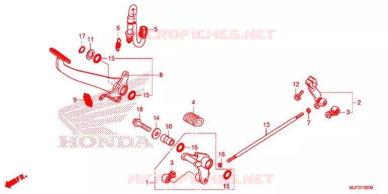 HOOFD STANDAARD/REMPEDAAL Honda MOTO 700 CTX 2016  CTX700DE