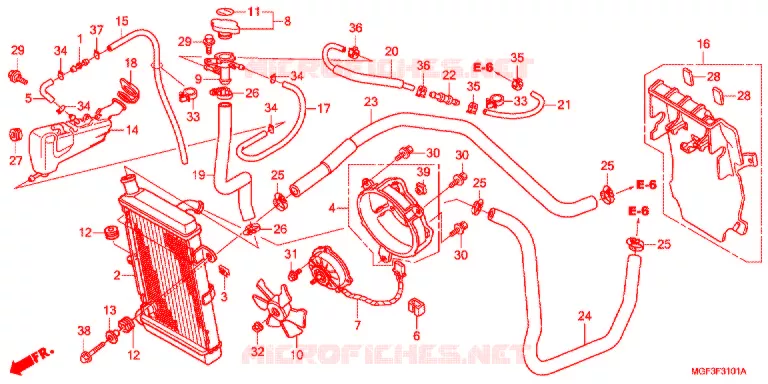 RADIATOR (FJS600A9-2KO/FJS600AB/DB) Honda SCOOTER 600 SILVERWING 2011  FJS600DB
