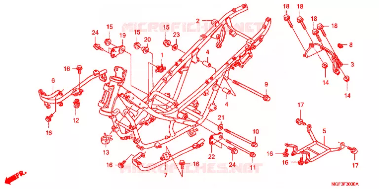 FRAME CHASSIS Honda SCOOTER 600 SILVERWING 2011  FJS600DB