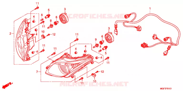 KOPLAMP (FJS600A9-2KO/FJS600AB/DB) Honda SCOOTER 600 SILVERWING 2011  FJS600DB