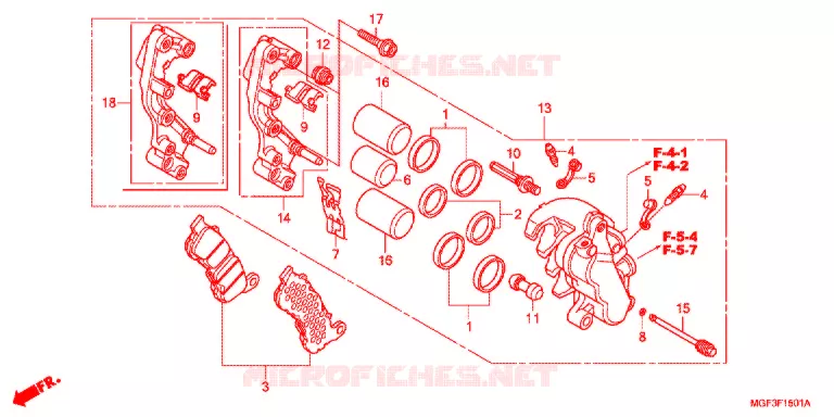 REMKLAUW VOOR (FJS600A9-2KO/FJS600AB/DB) Honda SCOOTER 600 SILVERWING 2011  FJS600DB