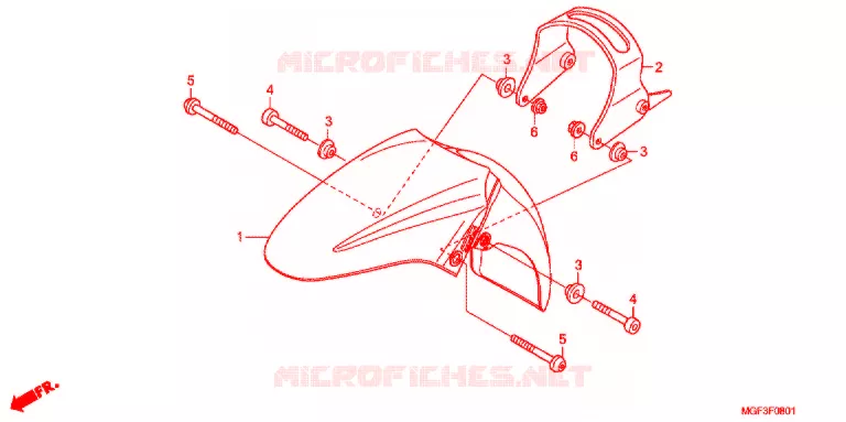 VOORSPATBORD (FJS600A9-2KO/FJS600AB/DB) Honda SCOOTER 600 SILVERWING 2011  FJS600DB