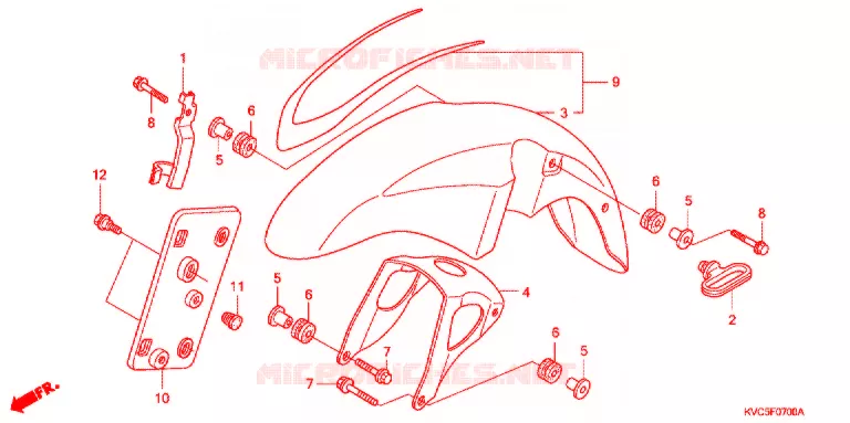 VOORSPATBORD Honda MOTO 125 STORM 2008  GLH1252SH8