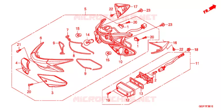 ACHTER COMBINATIE LICHT (NSC50/MPD/WH) Honda SCOOTER 50 VISION 2014  NSC50E
