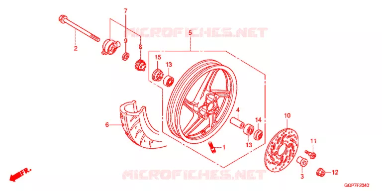VOOR WIEL Honda SCOOTER 50 VISION 2014  NSC50E