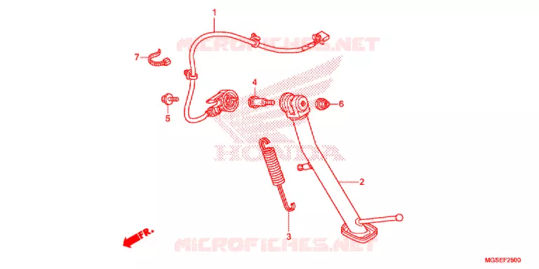 HOOFD STANDAARD/REMPEDAAL Honda MOTO 700 NC 2013  NC700SD