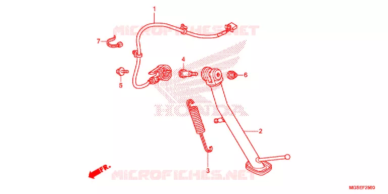 HOOFD STANDAARD/REMPEDAAL Honda MOTO 700 NC 2013  NC700SD