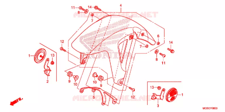 VOORSPATBORD Honda MOTO 700 NC 2013  NC700SD