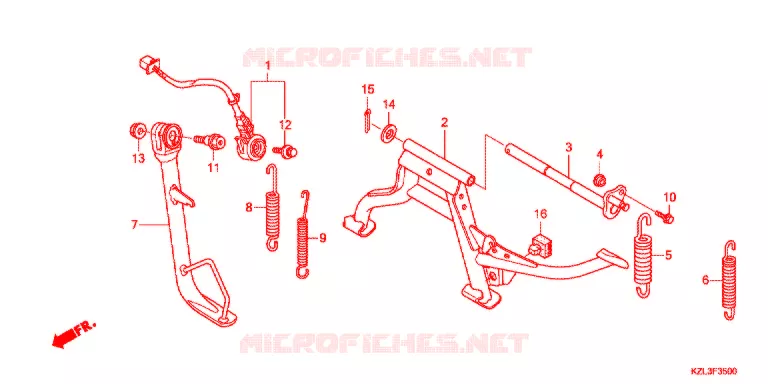 HOOFD STANDAARD/REMPEDAAL Honda SCOOTER 110 VISION 2014  NSC110MPDE