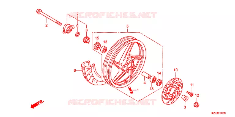 VOOR WIEL Honda SCOOTER 110 VISION 2015  NSC110MPDE