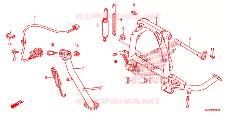 HOOFD STANDAARD/REMPEDAAL Honda SCOOTER 700 INTEGRA 2013  NC700DD