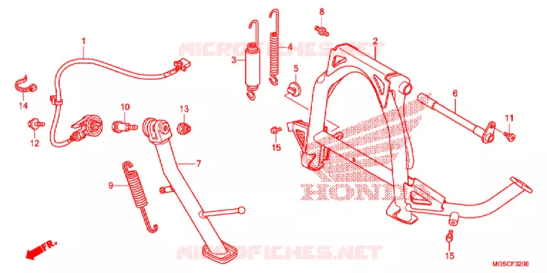 HOOFD STANDAARD/REMPEDAAL Honda SCOOTER 700 INTEGRA 2013  NC700DD