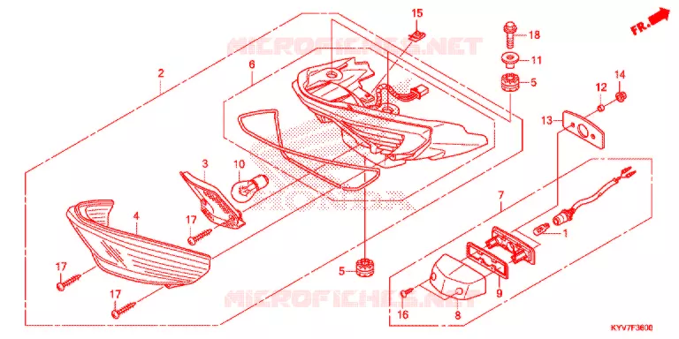 ACHTERLICHT(2) Honda MOTO 100 other-models 2014  NF1003WHE