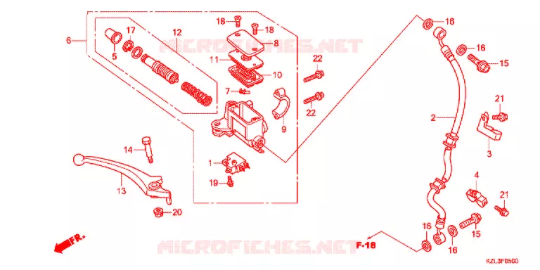 VOORREM HOOFDCILINDER Honda SCOOTER 110 VISION 2013  NSC110E