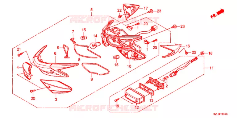 ACHTER COMBINATIE LICHT Honda SCOOTER 110 VISION 2011  NSC110WHB