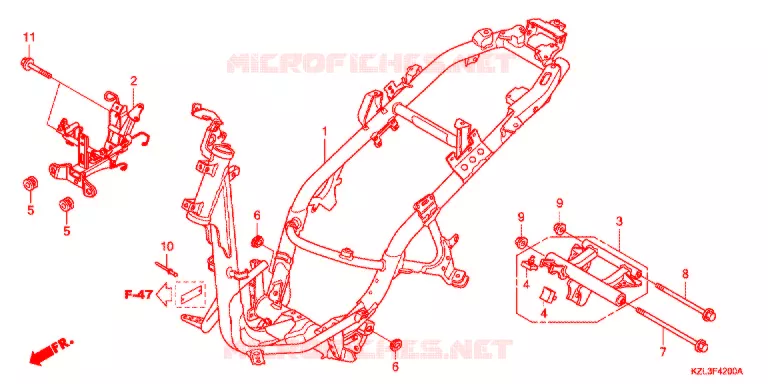 FRAME CHASSIS Honda SCOOTER 110 DIO 2012  NSC110WHB