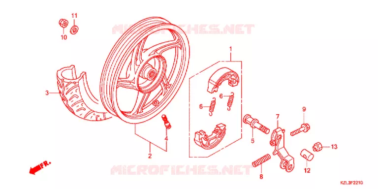 ACHTER WIEL Honda SCOOTER 110 VISION 2013  NSC110WHD