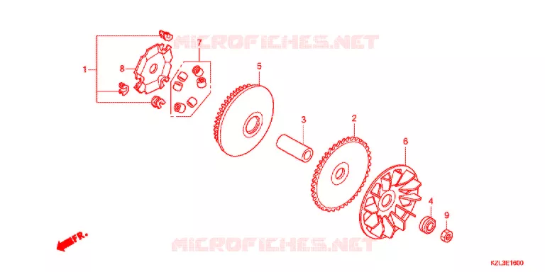 AANDRIJFFACE/ KICKSTARTER SPIL Honda SCOOTER 110 DIO 2015  NSC110WHD