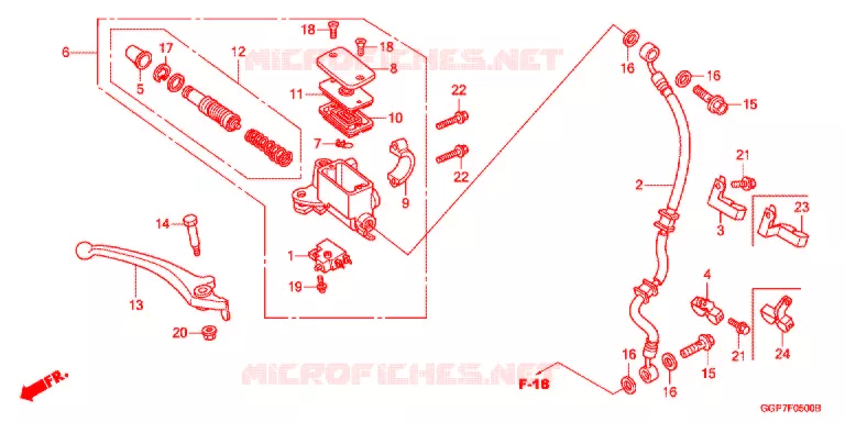 VOOR REM HOOFD CILINDER Honda SCOOTER 50 VISION 2016  NSC50MPDE