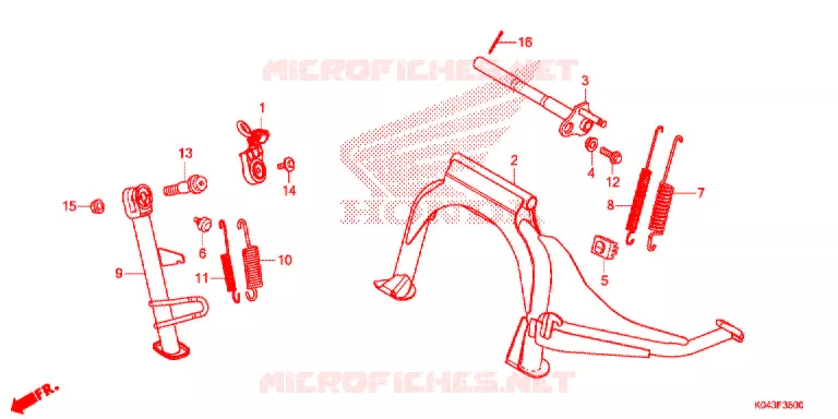 HOOFD STANDAARD/REMPEDAAL Honda SCOOTER 300 FORZA 2014  NSS300AD