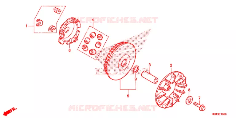 AANDRIJFFACE/ KICKSTARTER SPIL Honda SCOOTER 300 FORZA 2015  NSS300AD