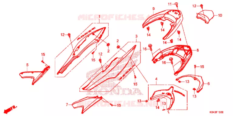 KONTPANEEL MIDDEN Honda SCOOTER 300 FORZA 2016  NSS300AD