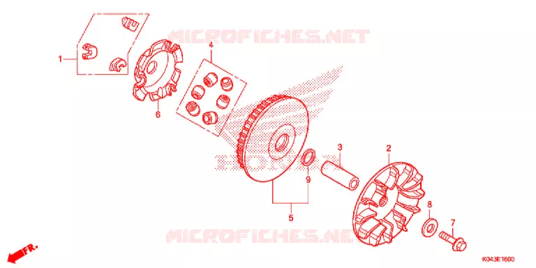 AANDRIJFFACE/ KICKSTARTER SPIL Honda SCOOTER 300 FORZA 2014  NSS300AD