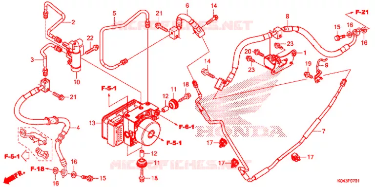 ACHTER REM SLANG (NSS300A) Honda SCOOTER 300 FORZA 2013  NSS300AD