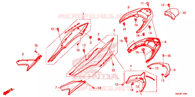 KONTPANEEL MIDDEN Honda SCOOTER 300 FORZA 2013  NSS300AD