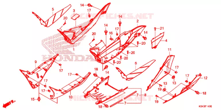 VLOER OPSTAP Honda SCOOTER 300 FORZA 2013  NSS300AD