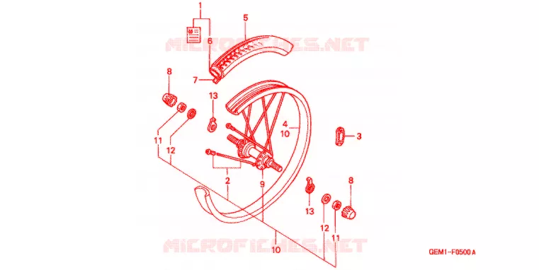 VOOR WIEL Honda MOTO electric RACOON 2000  PAC16C2Y