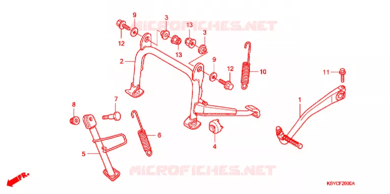 HOOFD STANDAARD/ KICKSTARTER ARM Honda SCOOTER 125 ELITE 2007  SC1252SH5