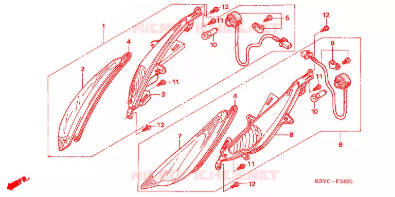 VOOR KNIPPERLICHT (SC1255,6) Honda SCOOTER 125 ELITE 2006  SC1252SH5