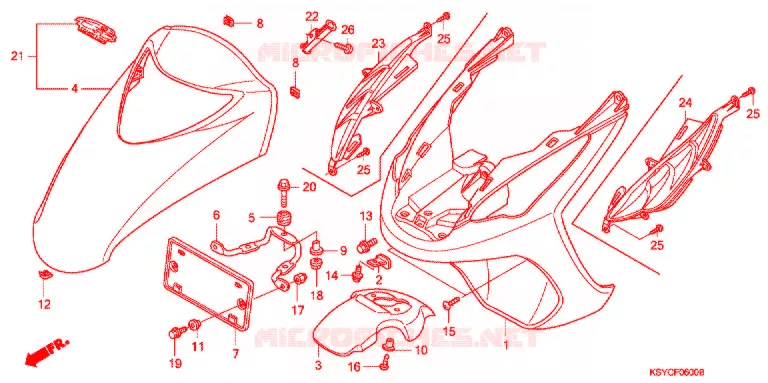 VOORKAP Honda SCOOTER 125 ELITE 2007  SC1252SH5