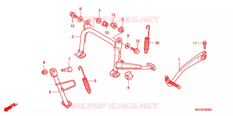 HOOFD STANDAARD/ KICKSTARTER ARM Honda SCOOTER 125 ELITE 2006  SC1254SH5