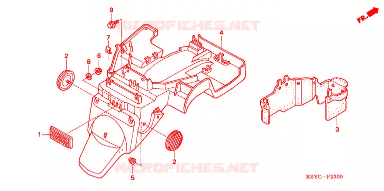 ACHTERSPATBORD  Honda SCOOTER 125 ELITE 2009  SC1255SH6