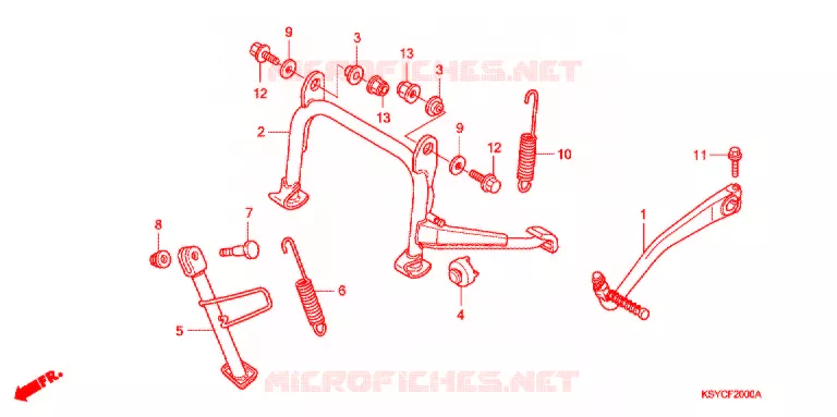 HOOFD STANDAARD/ KICKSTARTER ARM Honda SCOOTER 125 ELITE 2009  SC1255SH6