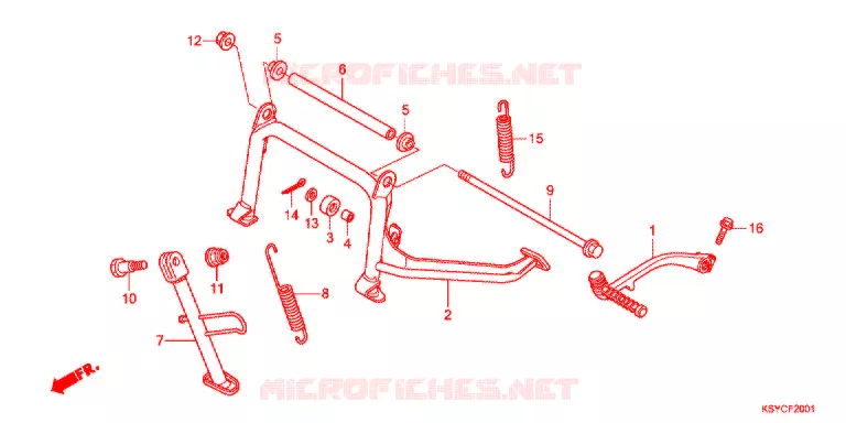 HOOFD STANDAARD/ KICKSTARTER ARM Honda SCOOTER 125 ELITE 2010  SC1257SHA