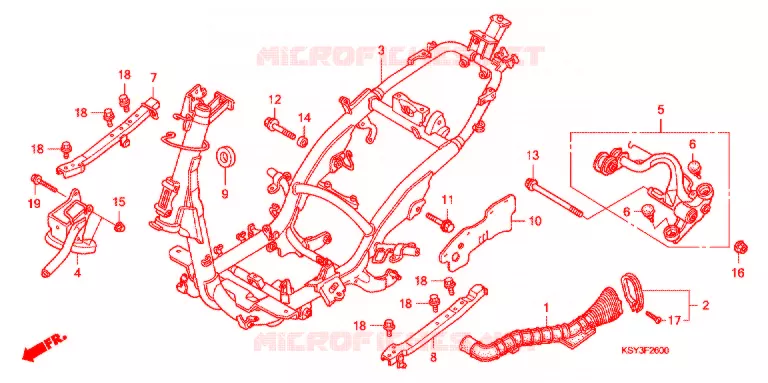 FRAME CHASSIS Honda SCOOTER 125 ELITE 2012  SC125SH9