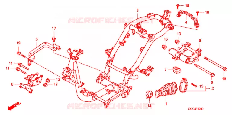 FRAME CHASSIS Honda SCOOTER 110 SPACY 2012  SCR1104WHC