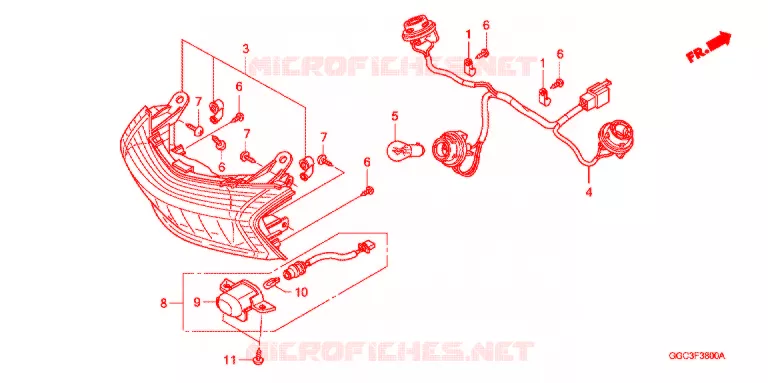 ACHTERLICHT(2) Honda SCOOTER 110 SPACY 2012  SCR1104WHC