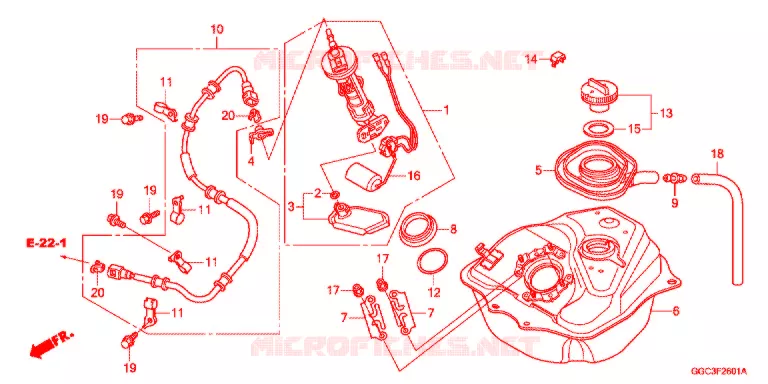 BENZINE TANK (SCR110C,D,E) Honda SCOOTER 110 SPACY 2013  SCR1104WHD