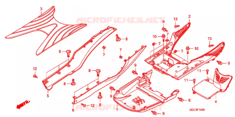 VLOER OPSTAP Honda SCOOTER 110 SPACY 2013  SCR1104WHD