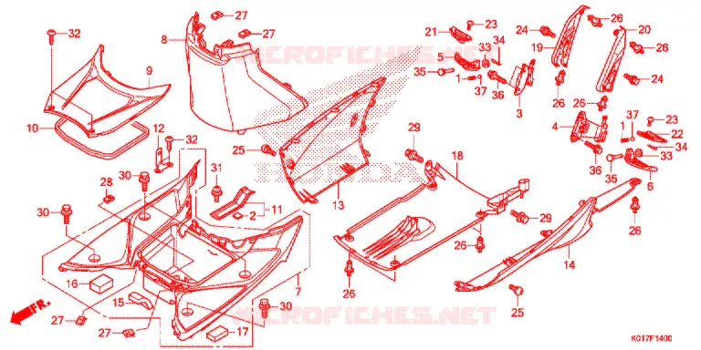 VLOER OPSTAP/ONDER AFDEKKING Honda SCOOTER 125 SH 2013  SH125DD