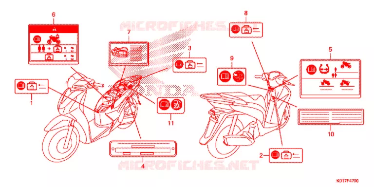 WAARSCHUWINGSLABEL(1) Honda SCOOTER 125 SH 2013  SH125DD