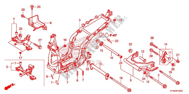 FRAME CHASSIS voor Honda SH 300 ABS 2013