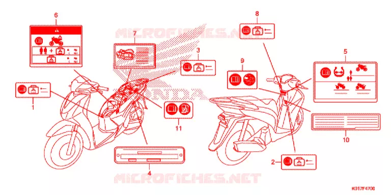 WAARSCHUWINGSLABEL(1) Honda SCOOTER 150 SH 2013  SH150AD