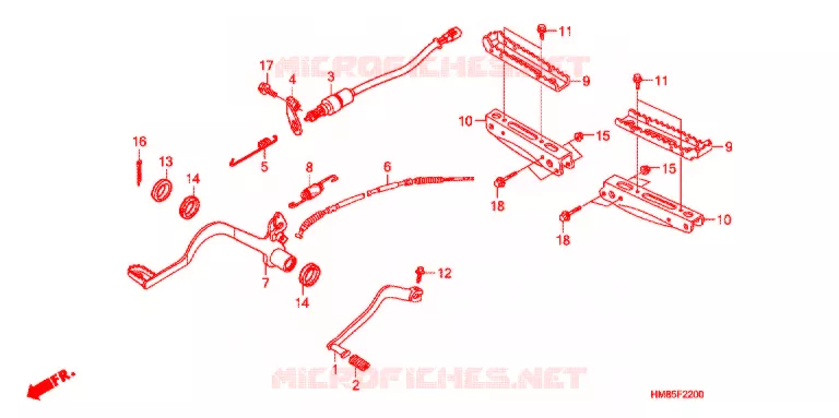 PEDAAL/OPSTAP Honda ATV 250 FOURTRAX 2012  TRX250TEC