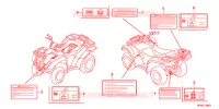 WAARSCHUWINGSLABEL(1) voor Honda FOURTRAX 420 RANCHER 4X4 Electric Shift 2011