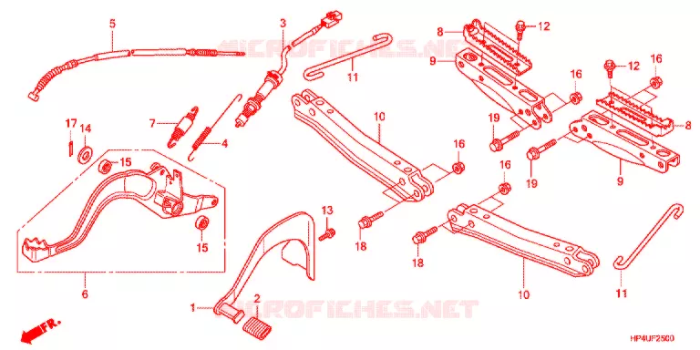 PEDAAL/OPSTAP Honda ATV 420 FOURTRAX 2011  TRX420FEB